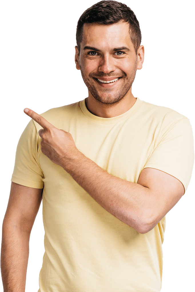 Picture of businessman pointing