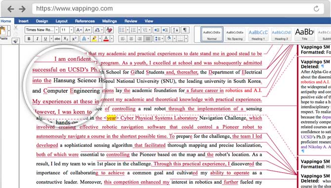 example of an application essay after editing