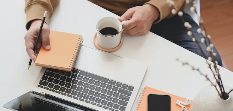 Picture of a desk with edited copy