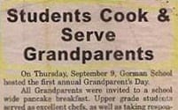 Students cook and serve grandparents
