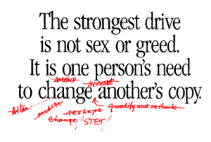 The strongest desire... example of copyediting