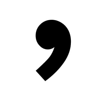 Punctuation marks picture of a comma