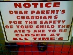 Reads: Notice to all parent's guardian's...