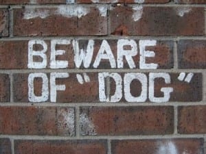 Reads: Beware of "dog"