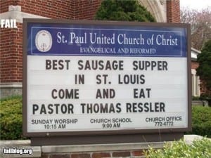 Punctuation 15 Reads: Come and eat Pastor Thomas Ressler