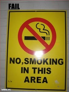 No, smoking in this area