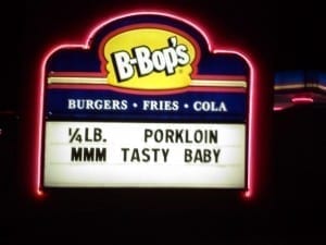 Punctuation makes a difference 3 Sign reads: "mmm tasty baby"