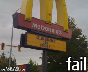 Sign mistake made by Mcdonalds