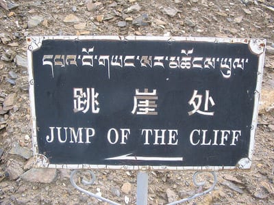 badtranslation5 Sign reads: "jump of the cliff"