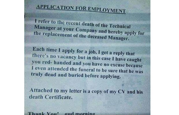 Funny cover letter example eight