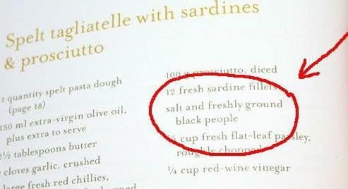 Freshly ground black people typo