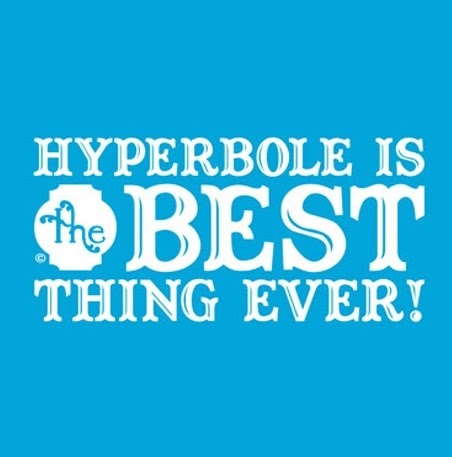 Sign reads: Hyperbole is the best thing ever