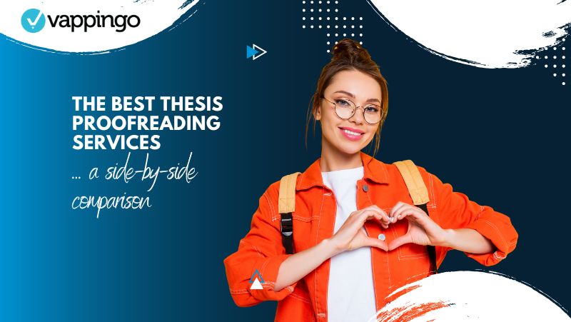Picture of a student next to text: Best thesis proofreading services 2025