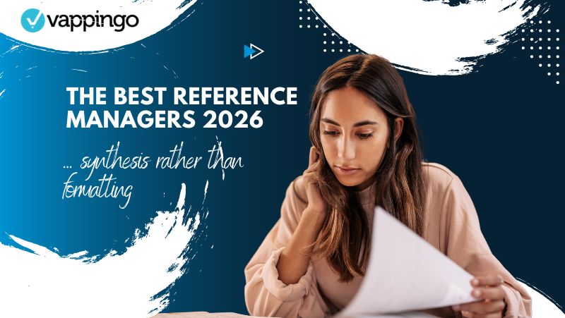 Image of a student performing research using a reference manager